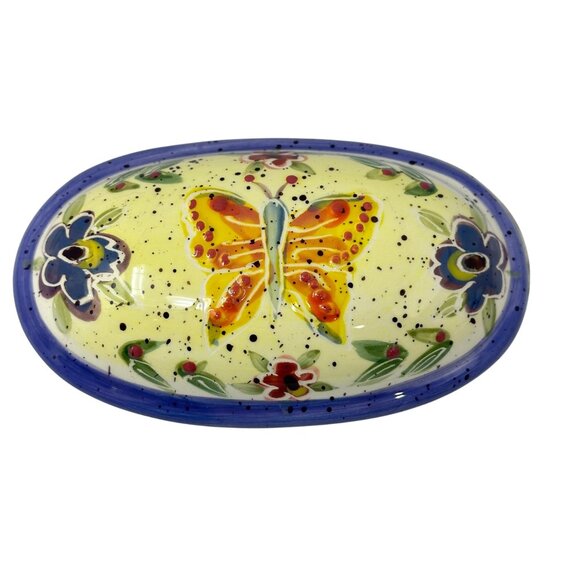 Julie Ueland Enesco Ceramic Trinket Boxes Floral Butterfly Set Vintage 1999 - Picture 15 of 16